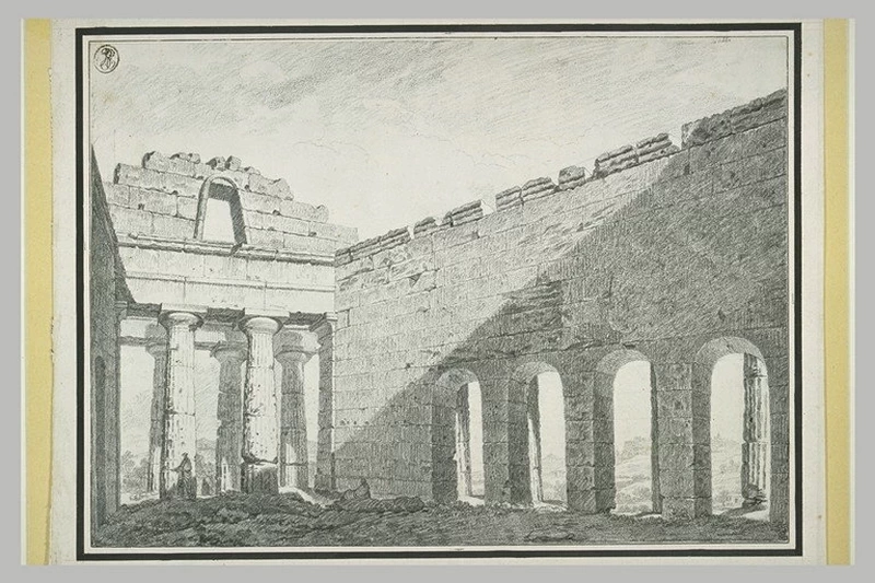 Veduta interna del Tempio della Concordia ad Agrigento - Louvre, Parigi